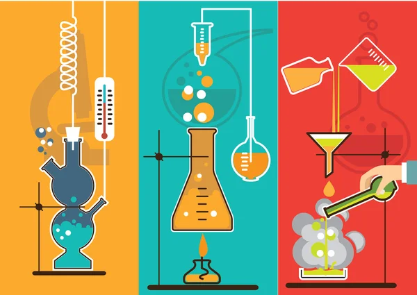 Laboratorium chemiczne, plansza — Wektor stockowy