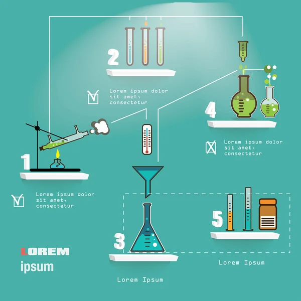 Kimyasal, laboratuvar Infographic — Stok Vektör