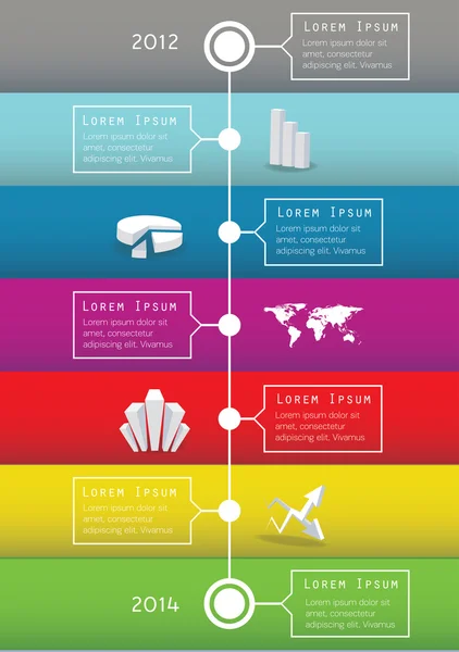 Plantilla de línea de tiempo para el informe estadístico — Archivo Imágenes Vectoriales