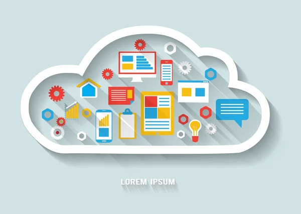 Έννοια cloud computing τεχνολογίας — Διανυσματικό Αρχείο