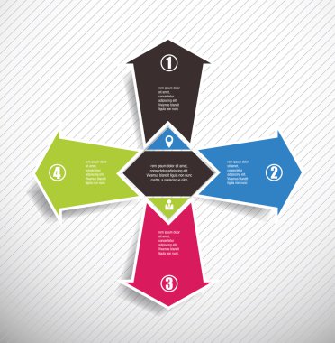 Infographic tasarım renk oklarla