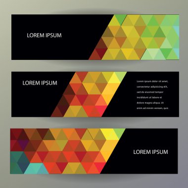 Mozaik deseni ile web afiş kümesi