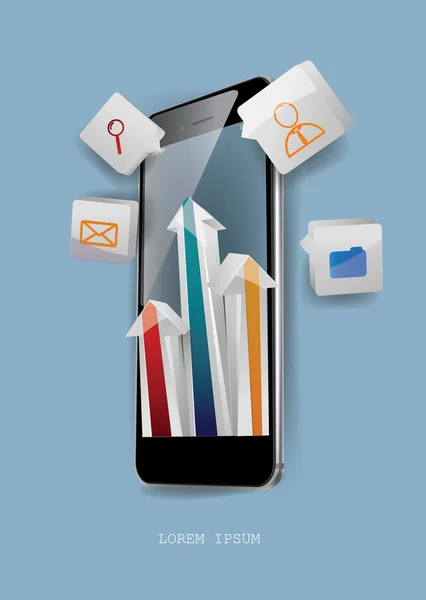 Infographic elemanları ile Smartphone