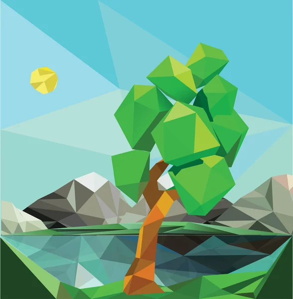 Abstracto paisaje de montañas geométricas — Vector de stock