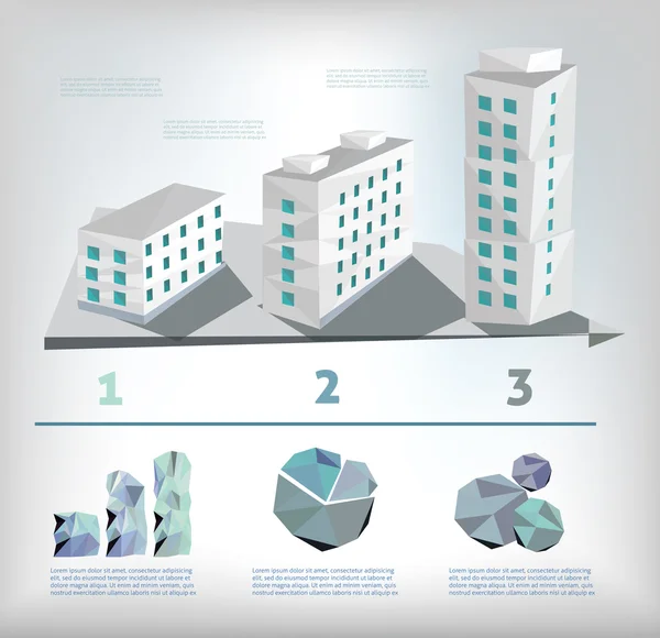 Edifícios conceito infográfico — Vetor de Stock