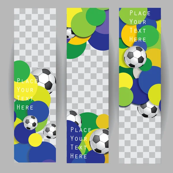 Brasil banners de futebol conjunto —  Vetores de Stock