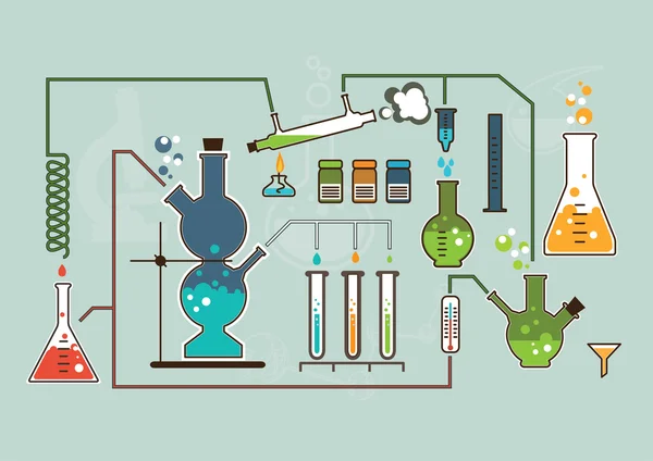 Koncept chemický experiment — Stockový vektor