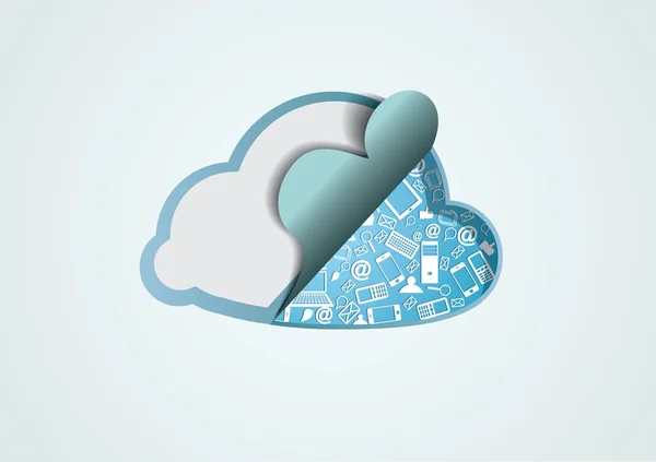 Concepto de tecnología de cloud computing — Vector de stock