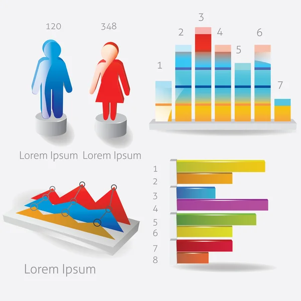 Modelo de infográfico de estatística social — Vetor de Stock