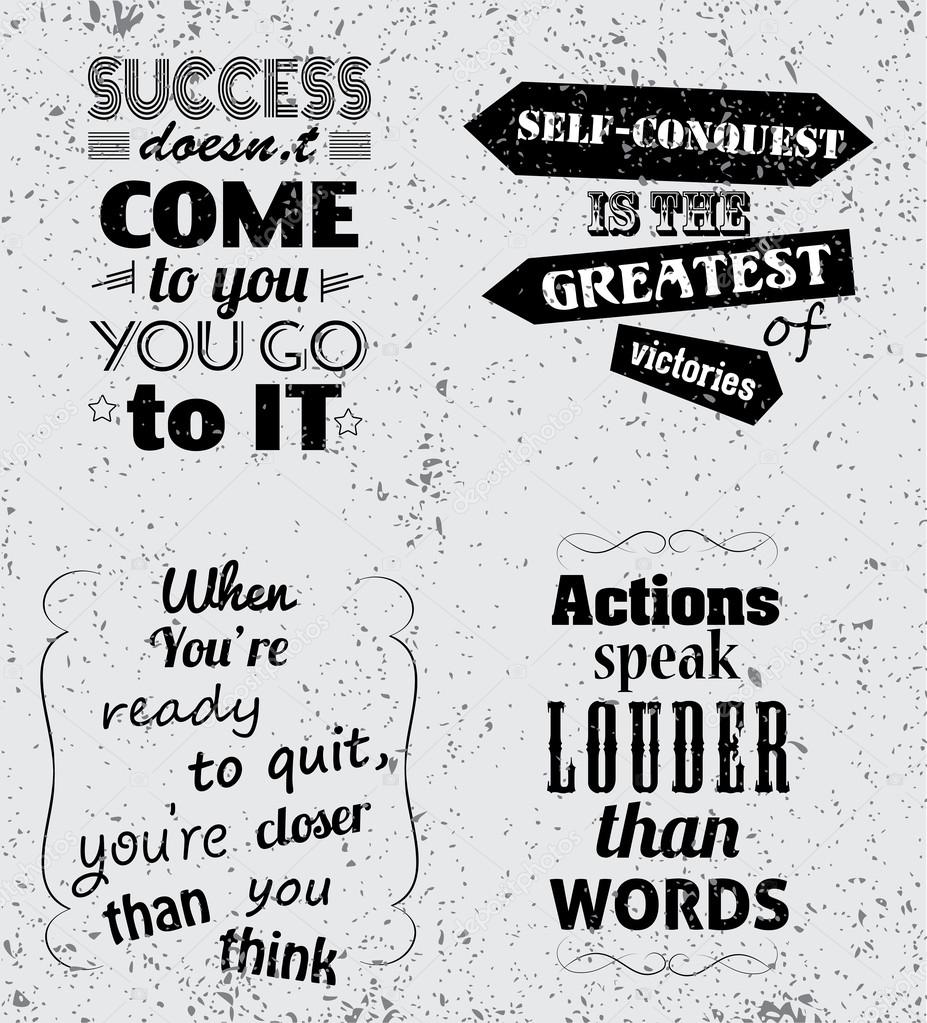 Set of motivational quotes