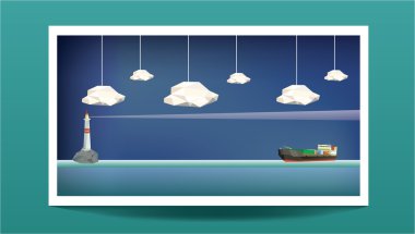 deniz manzarası ve gemi ile resmi