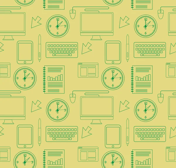 コンピューティングと時間管理のパターン — ストックベクタ