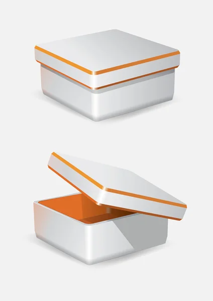 Cajas de embalaje blanco vacío — Vector de stock