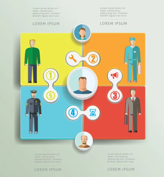 Infographie de l'emploi des entreprises — Image vectorielle
