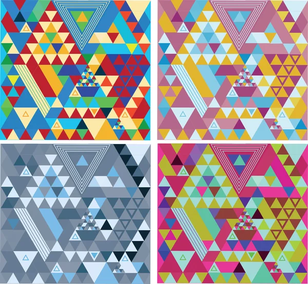 Triángulos abstractos patrones conjunto — Vector de stock
