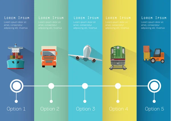 Infografía de transporte y envío — Archivo Imágenes Vectoriales