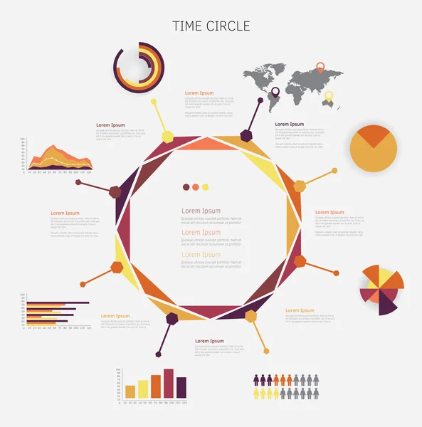 Tid cirkel infographic — Stock vektor