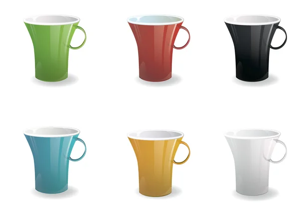 Collection de tasses colorées — Image vectorielle