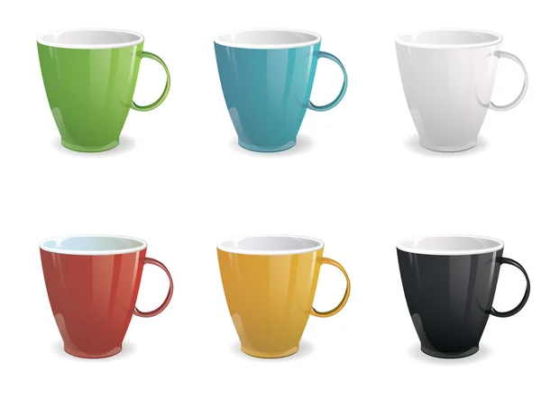 Collection de tasses colorées — Image vectorielle