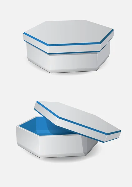 Lege witte pakket boxes — Stockvector