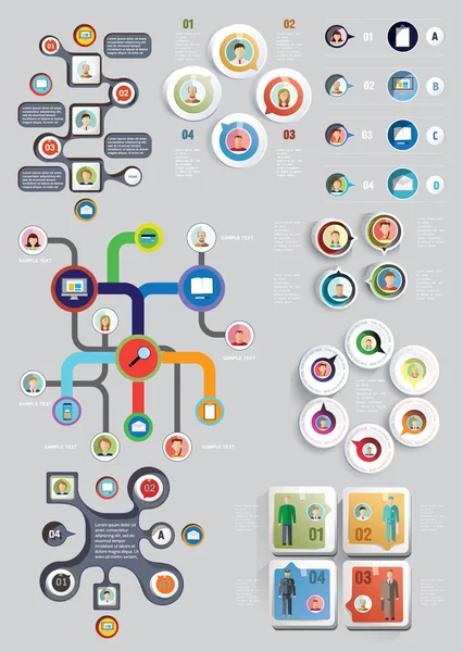 Conjunto de elementos de infografía empresarial — Vector de stock