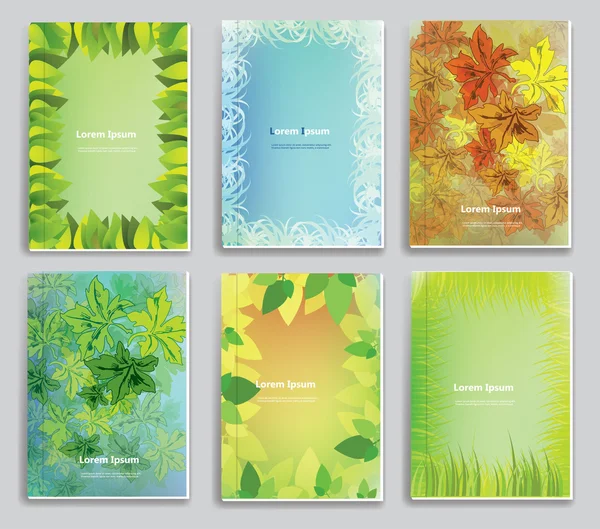 Conjunto de brochuras de ecologia Ilustrações De Stock Royalty-Free