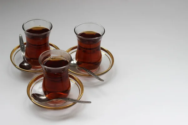 Three turkish tea glasses — Stock Photo, Image