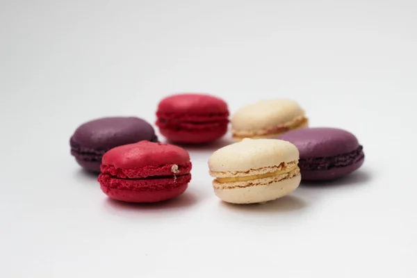 Multicolor macaroons on white background — Stock Photo, Image