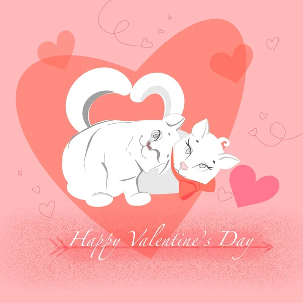 Cartão Valentine Com Casal Bonito Gatos — Fotografia de Stock