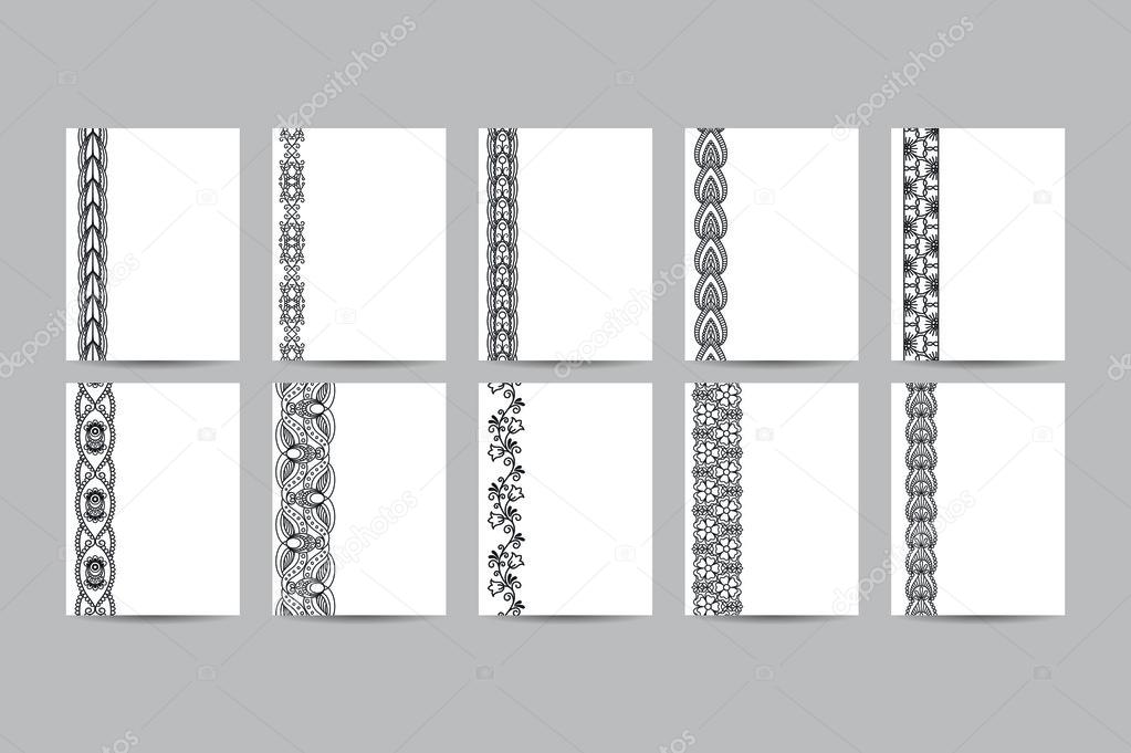 business cards with black ornamental borders stock vector business card borders