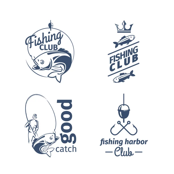 Vector fishing club emblems — Stock Illustration Vector fishing club emblems Stock Vector