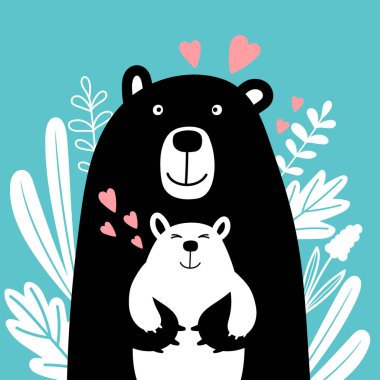 Bear family scandinavian style vector Bear family scandinavian style vector