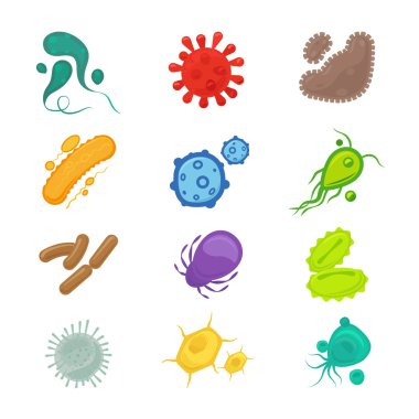 Bacteria and virus icons