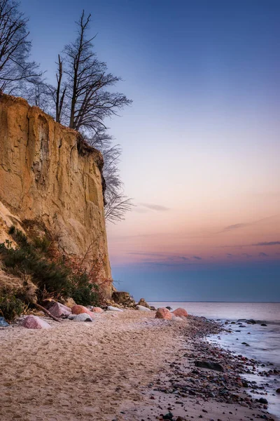 Zachód Słońca Plaży Gdyni Orowo — Zdjęcie stockowe
