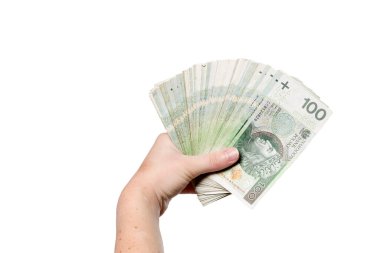 Elinde Polonya parası var.