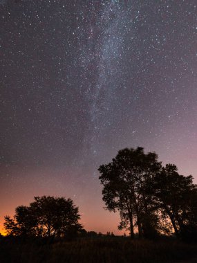 Samanyolu ile yıldızlı gece gökyüzü