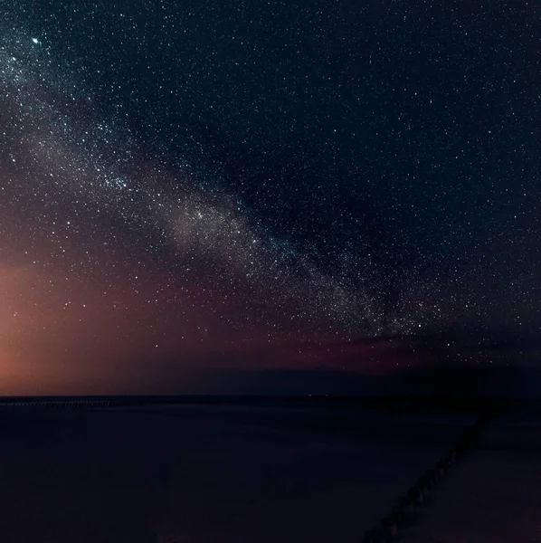 night sky by the sea with the milky way visible