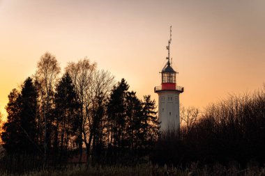 The lighthouse in Rozewie in the evening time