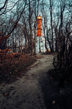 The lighthouse in Rozewie in the evening time