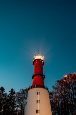 The lighthouse in Rozewie in the evening time