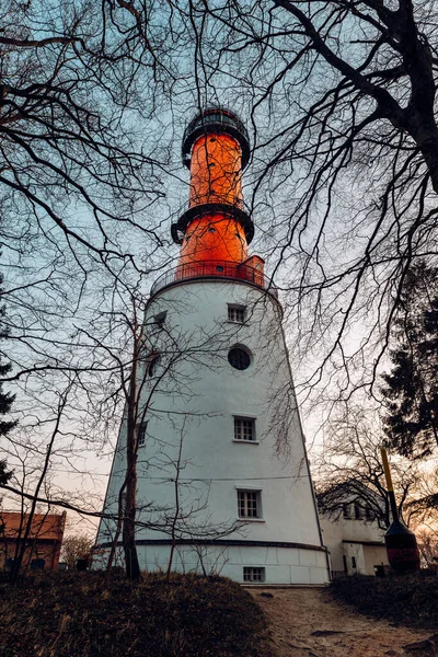 The lighthouse in Rozewie in the evening time
