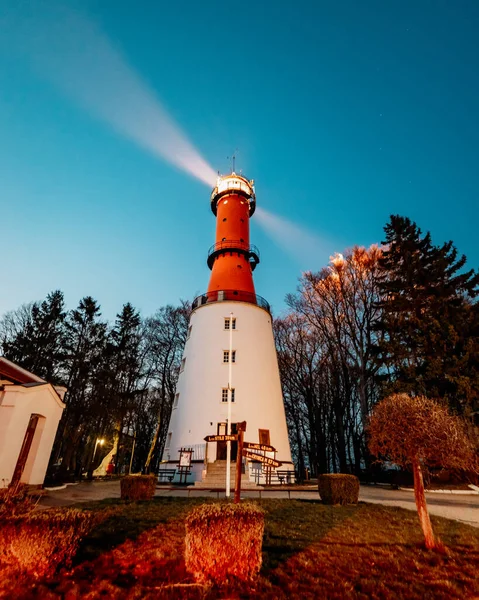 The lighthouse in Rozewie in the evening time
