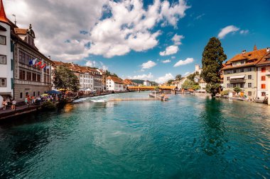 Lucerne, İsviçre 'nin yaz manzarası