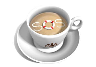 3D S.O.S. Coffee clipart