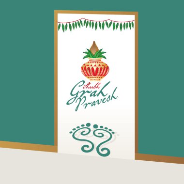 Yeni eve taşınma partisi davetiyesi ile pinnacle vektör çizimi
