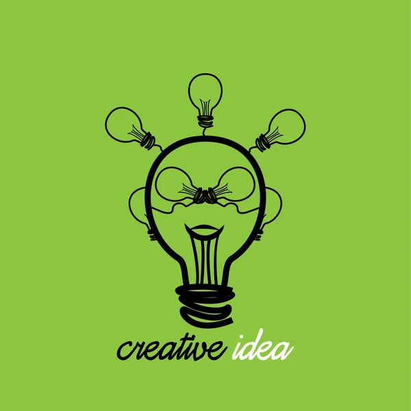 Creative bulb like human face vector concept — Stock Vector
