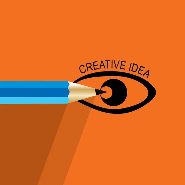 Creative pencil in eye concept vector — Stock Vector