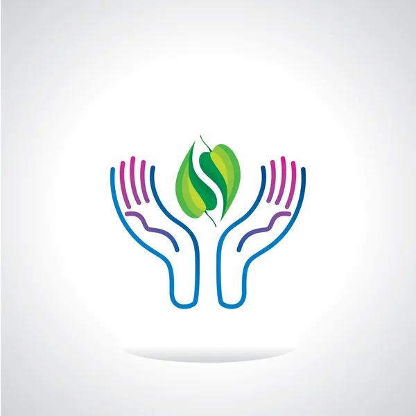 yaprak el çevre vektör yeşil