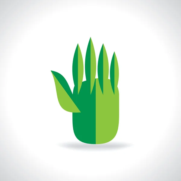 緑の葉は手で作成されるベクトル — ストックベクタ