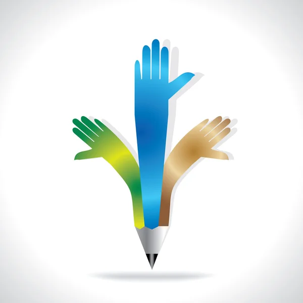 手思想理念的创意铅笔 — 图库矢量图片